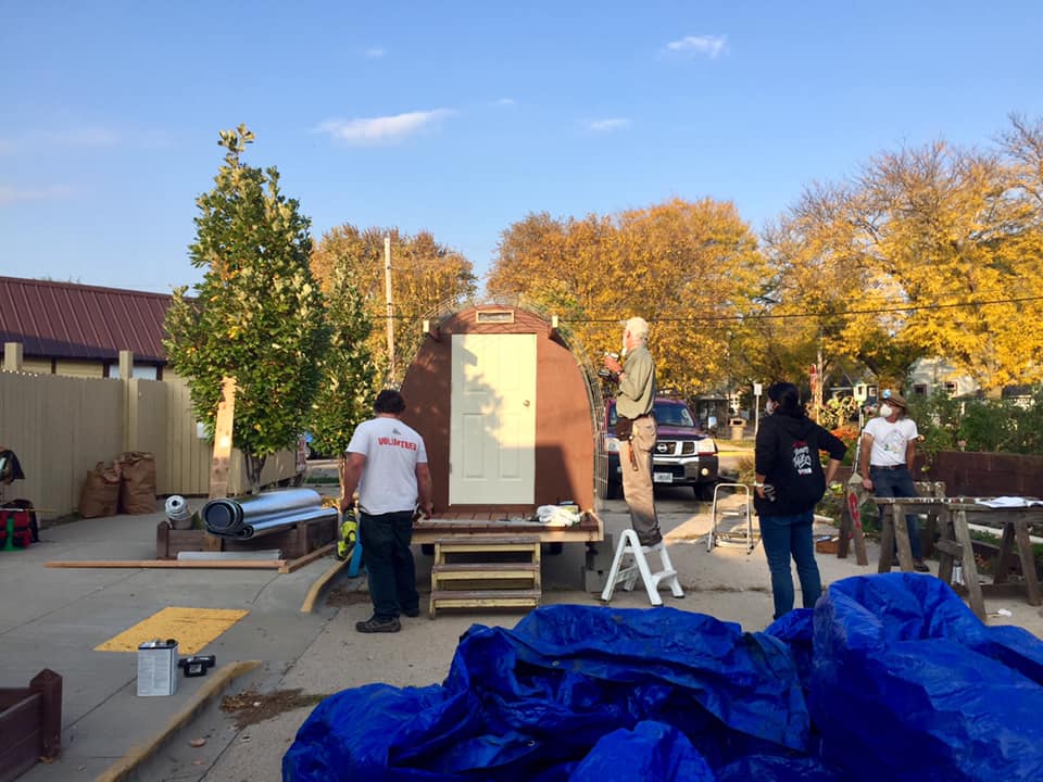 Assembling our first conestoga hut